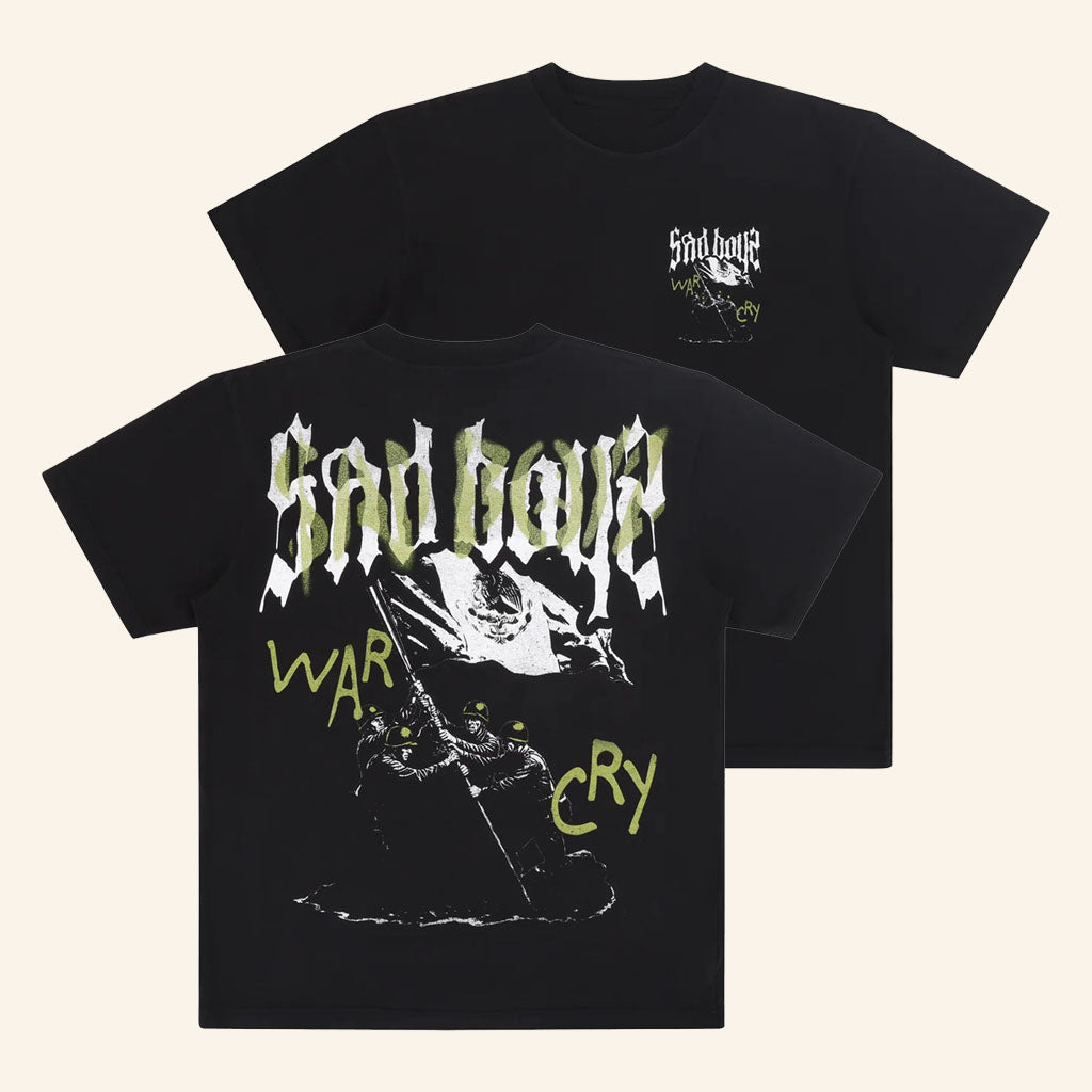 Sad Boyz Merch 2026 Held T-Shirt Black War Cry Shirt Gift Ideas For Dudes