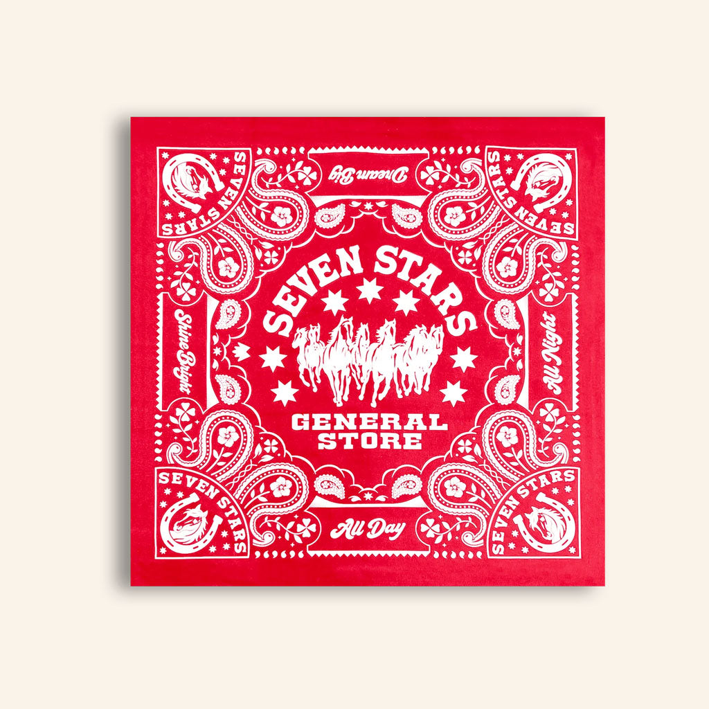 Seven Stars Merch 2026 7S General Store Bandana Red Best Gift For Concert Goers