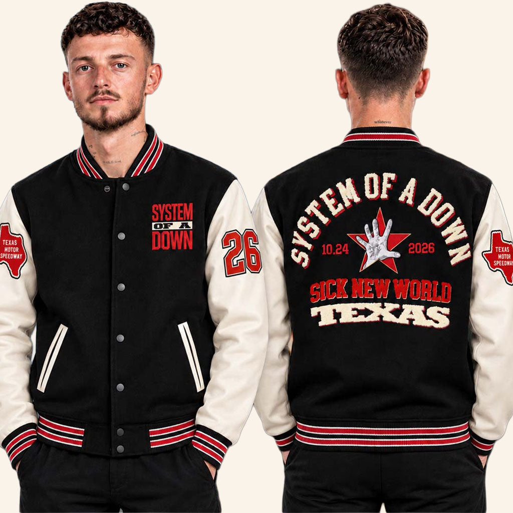 System Of A Down Merch Sick New World Texas 2026 Baseball Jacket Gift For Metalheads