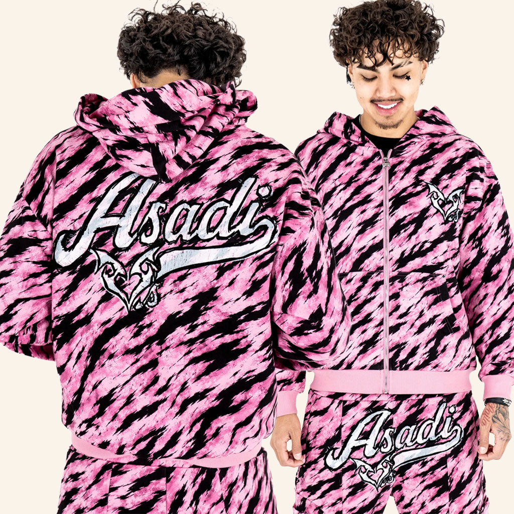 Khan Asadi Merch 2026 Asadi X LVSK Zip Hoodie Pink Lovesick Clothing Asadi Merch LVSK Store