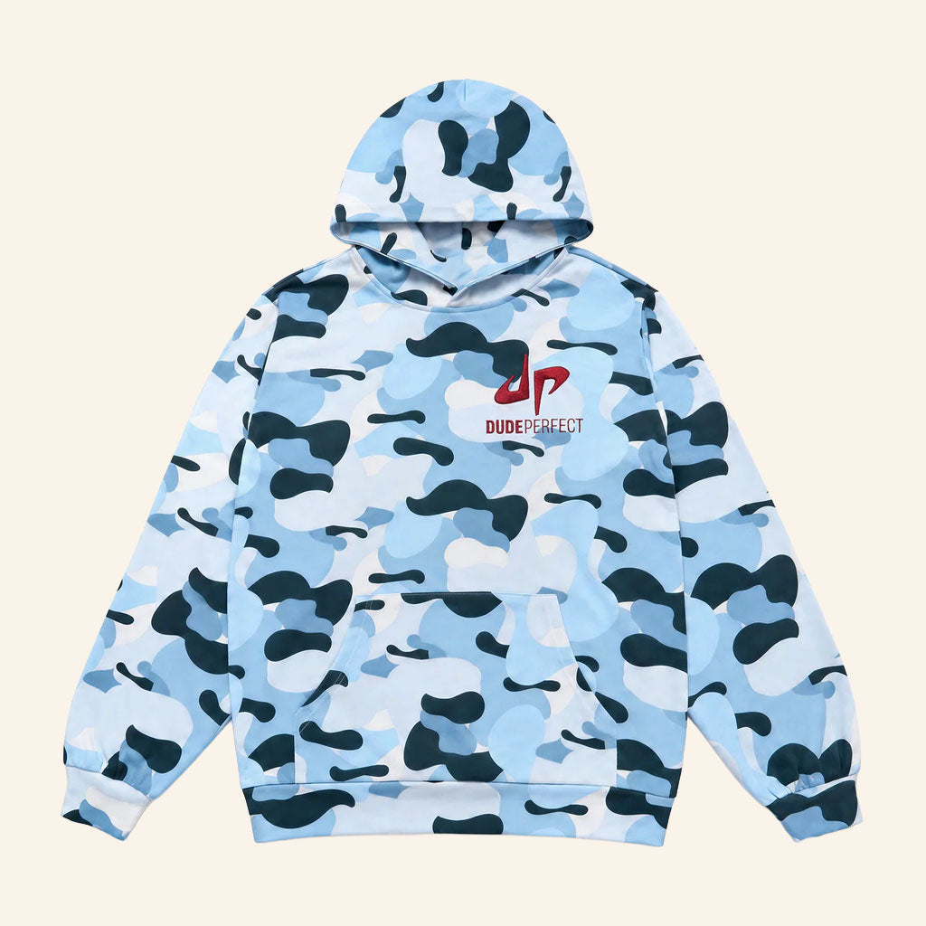 Dude Perfect Merch 2026 DP Blue Camo Hoodie Dude Perfect Apparel Gifts For Friends