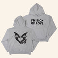 Khan Asadi Merch 2026 I'm Sick Of Love Hoodie Grey Lovesick Clothing LVSK Store Asadi Merch