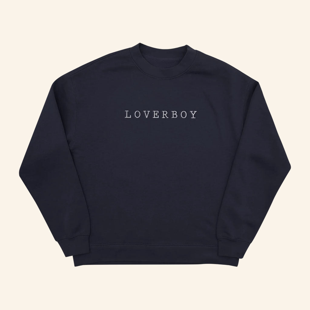 Loverboy Merch 2026 The Typewriter Sweatshirt Navy Loverboy Apparel Gifts For Rock Fan