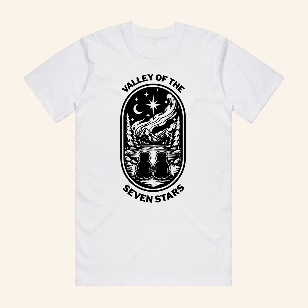 Seven Stars Merch 2026 7S Valley View T-Shirt White Good Gifts For Concert Goers