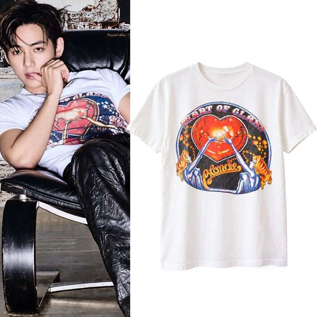 Taehyung V D'FESTA THE ORIGINAL Photo Blondie Heart Of Glass Shirt Taehyung Merch BTS Fan Gifts