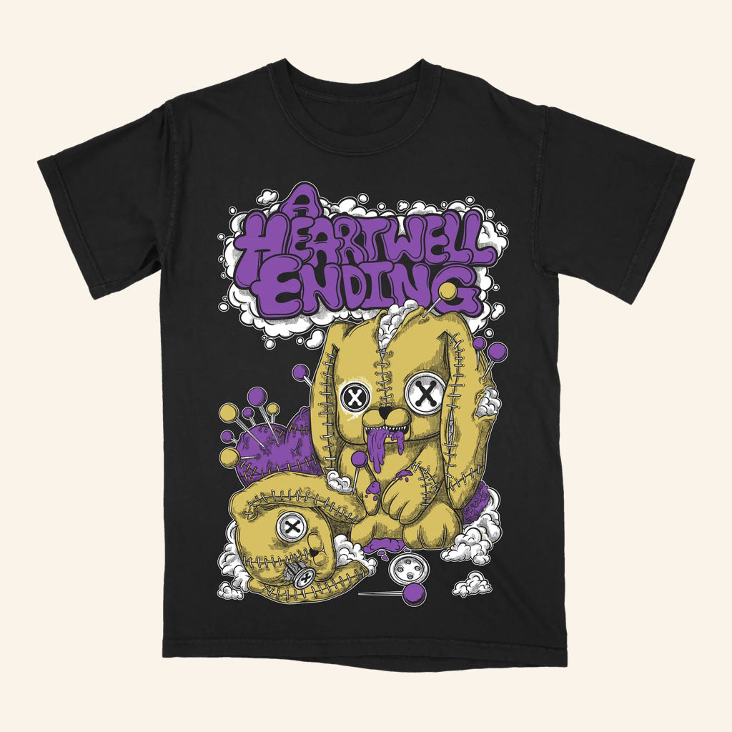 A Heartwell Ending Merch 2026 Bunny T-Shirt Black Gift Ideas For Emo Fans