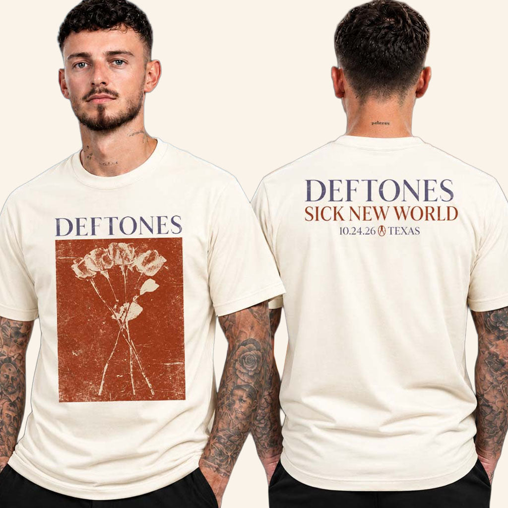 Deftones Merch Sick New World Texas 2026 T-Shirt Flower Event Tee Best Gifts For Music Lovers