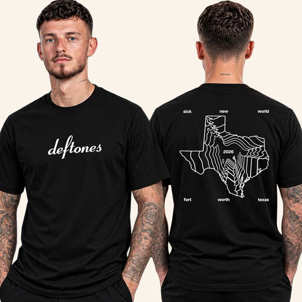 Deftones Merch Sick New World Texas 2026 Texas Map Event T-Shirt Best Gift For Metalheads