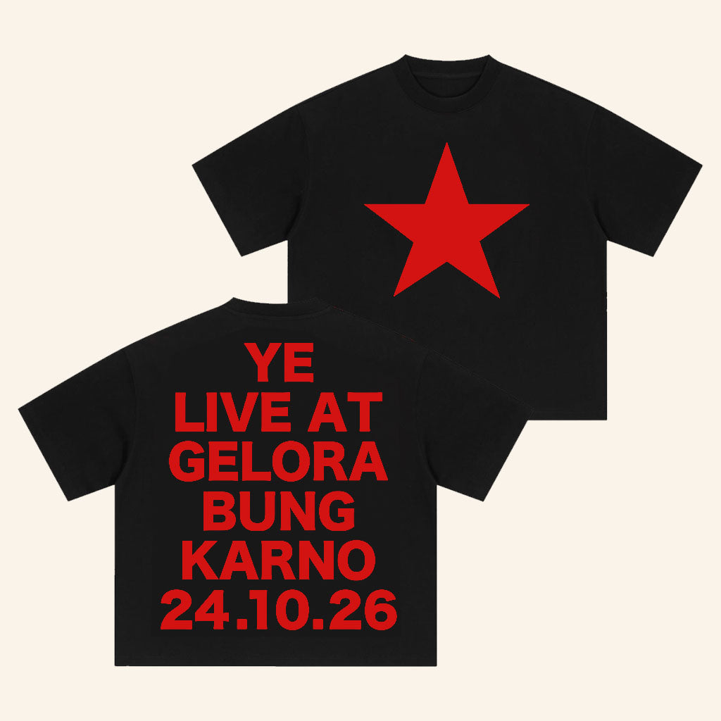 Kanye West Merch Ye Live At Gelora Bung Karno In Jakarta On October 24 2026 T-Shirt Rapper Gear