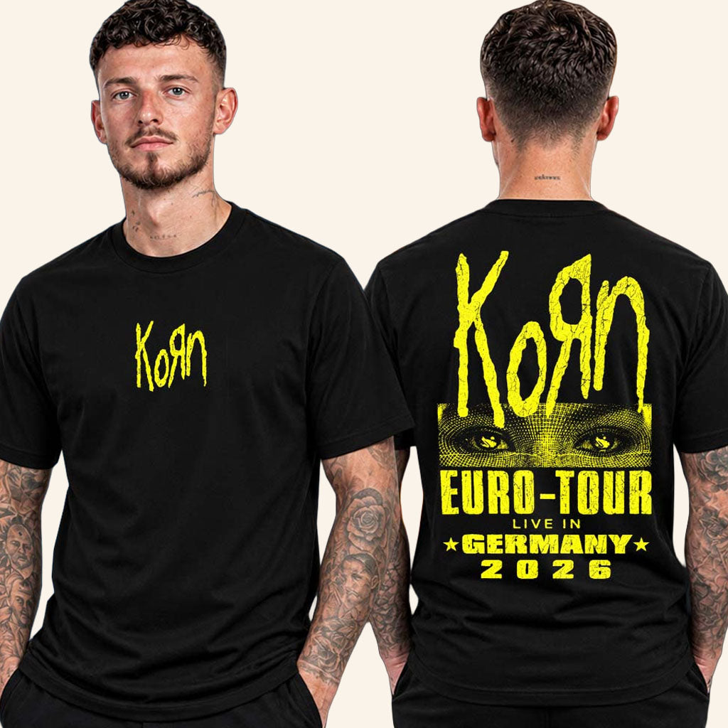 Korn Live In Germany 2026 Event T-Shirt Europe Tour 2026 Tee Korn Band Merch Music Fan Gifts