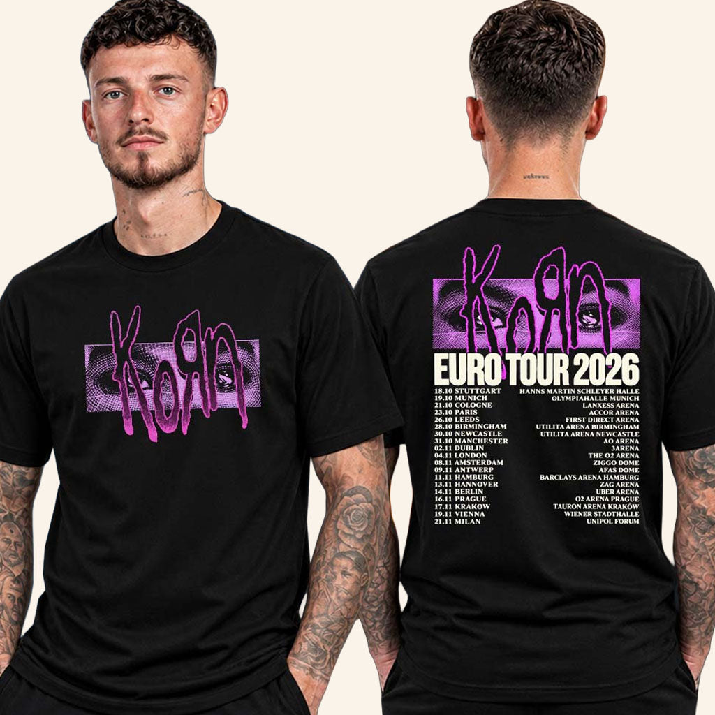 Korn Merch Europe Tour 2026 Purple Eyes Tour Dates T-Shirt Gift Ideas For Music Lovers