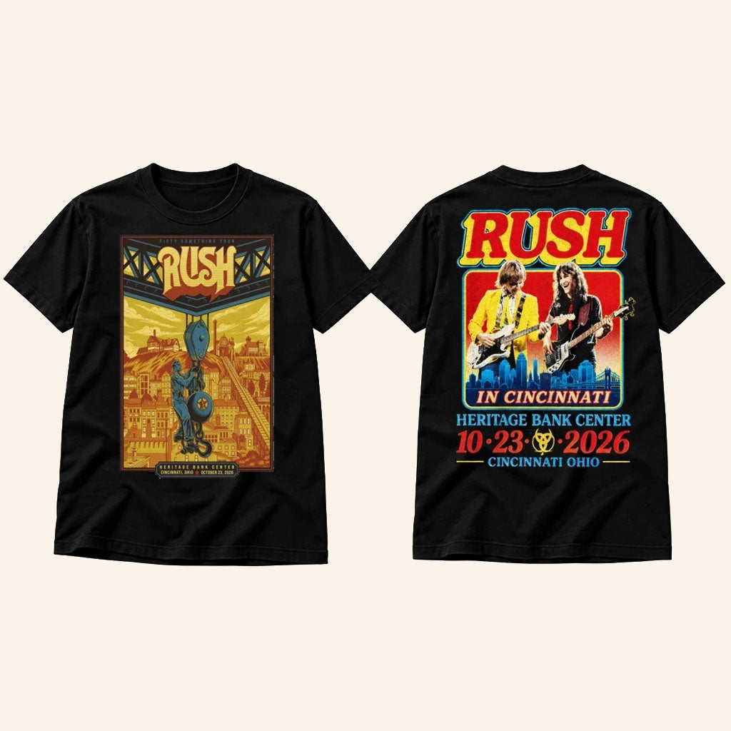 Rush Fifty Something Tour 2026 Cincinnati Ohio Concert T-Shirt RUSH Band Merch Gift For Fans