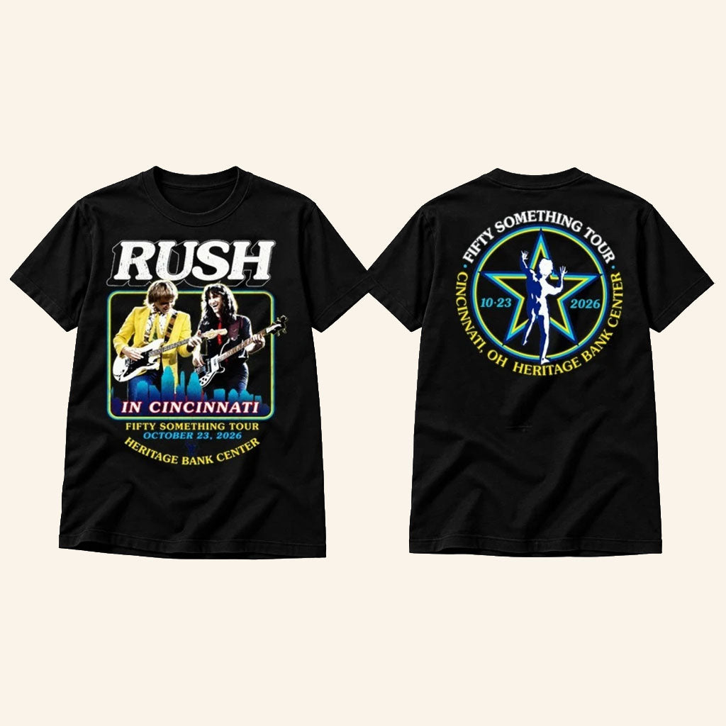 Rush Heritage Bank Center Cincinnati Ohio October 23 2026 Concert T-Shirt RUSH Band Merch