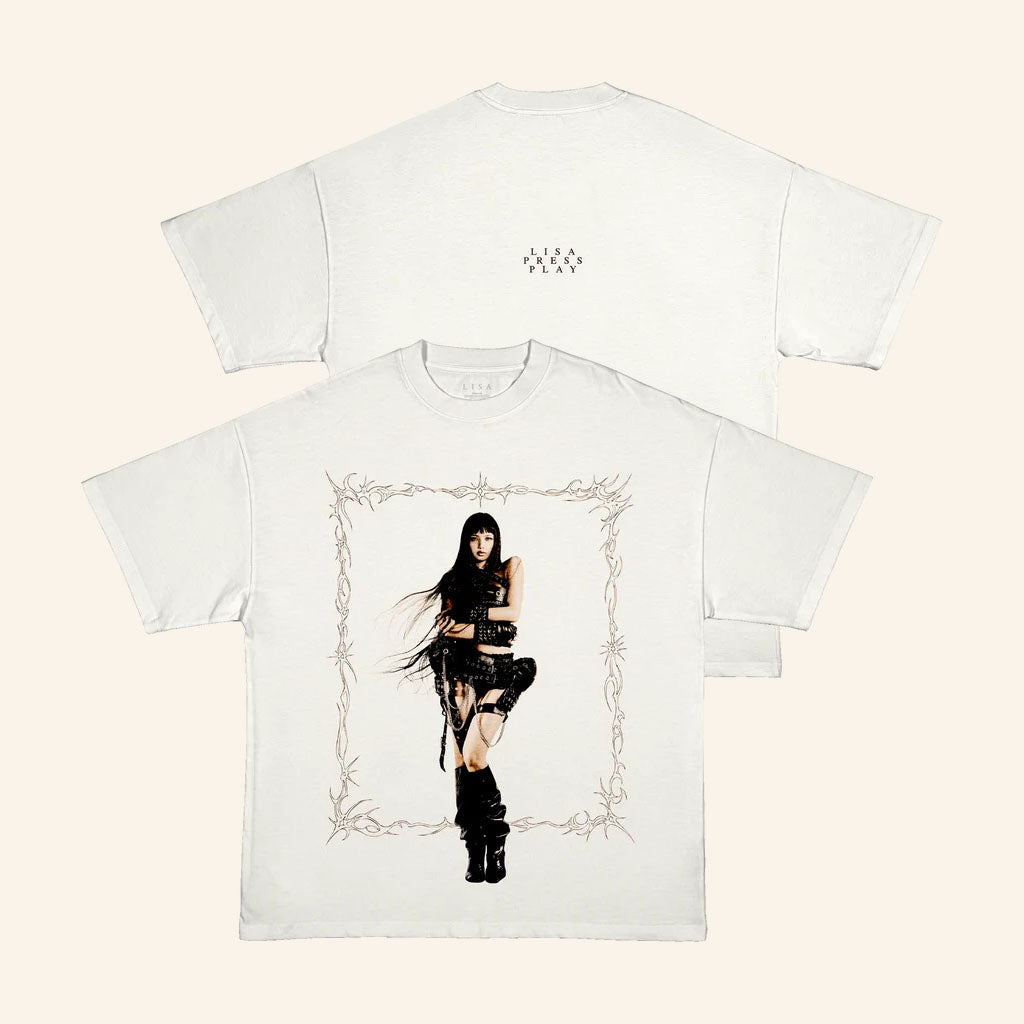 Lisa Merch 2026 Press Play Framed T-Shirt Portrait Shirt Lalisa Merch Gift For Fans