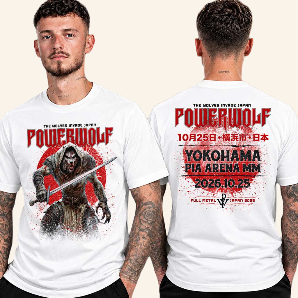 Powerwolf Event Merch Full Metal Japan 2026 The Wolves Invade Japan T-Shirt Music Gift Ideas