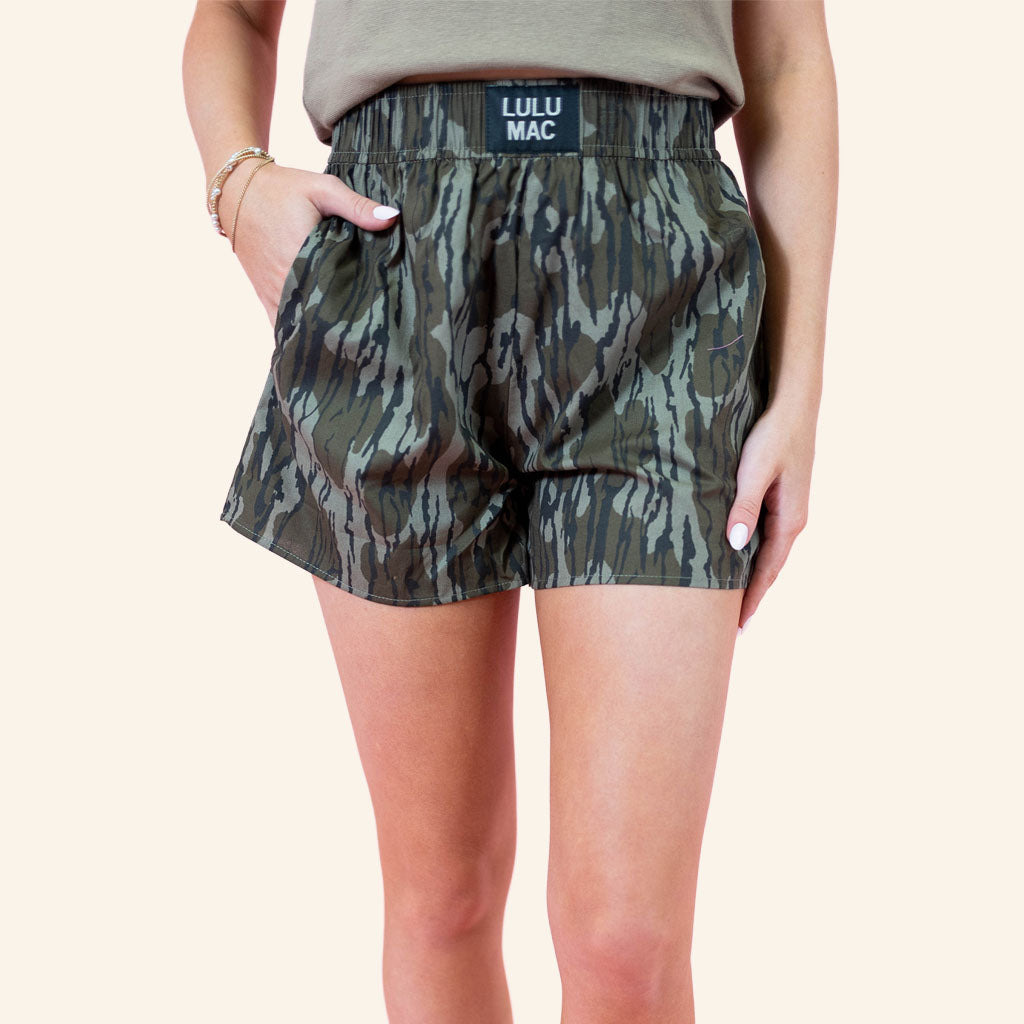 Lulu Mac X Mossy Oak Merch 2026 Bottomland Shorts Gifts Ideas For Sisters