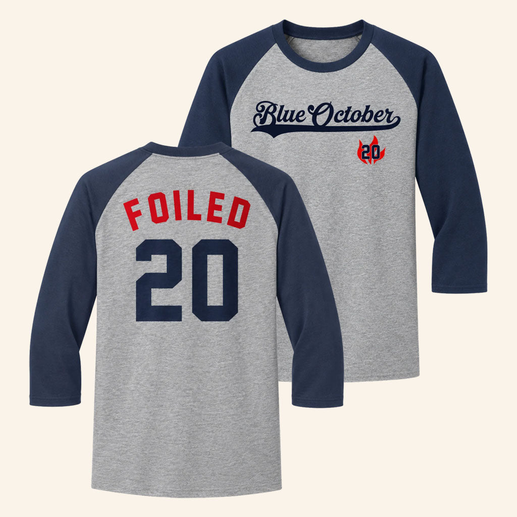 Blue October Merch 2026 Foiled Raglan Shirt Best Gifts For Rock Band Fans