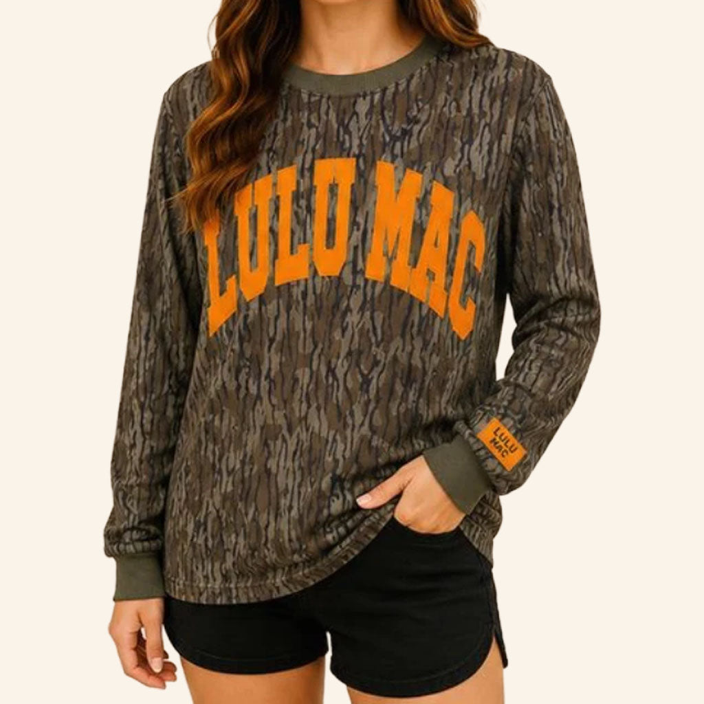 Lulu Mac X Mossy Oak Merch 2026 Bottomland Long Sleeve Shirt Everyday Style Gift For Women