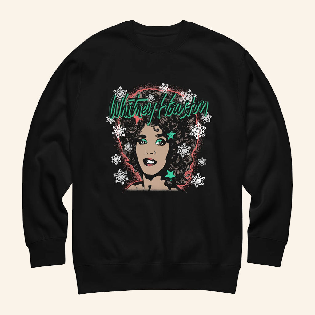 Whitney Houston Merch 2026 Snow Flake Sweatshirt Christmas Gifts For Fans