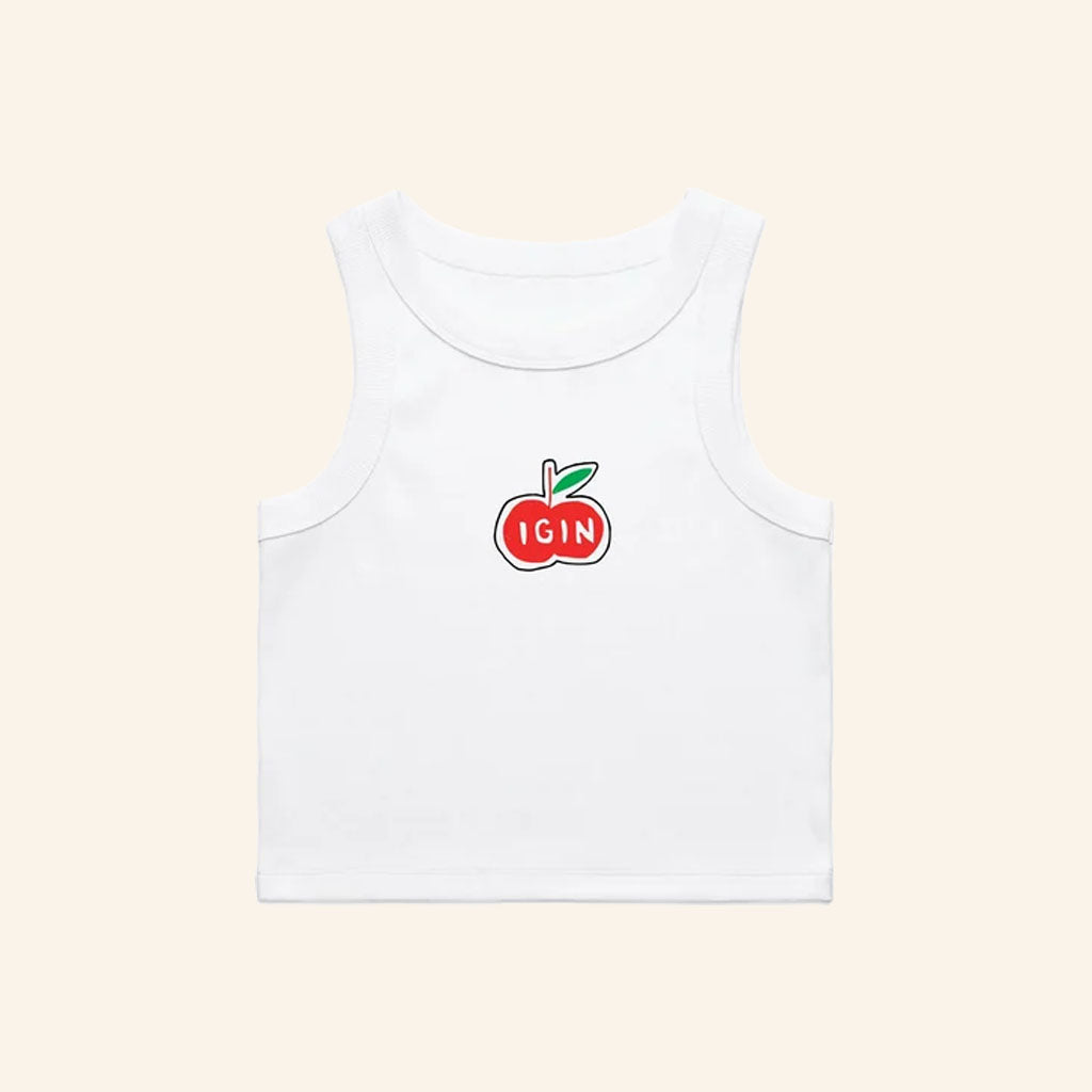 IGIN Merch 2026 Apple Crop Tank Top White BTS Jin Merch Best Gift For Sisters