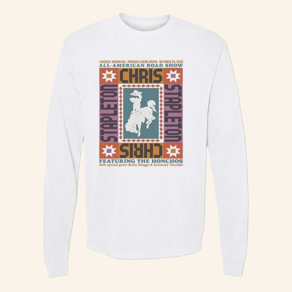 Chris Stapleton Merch 2026 All American Road Show Lincoln Nebraska Long Sleeve Shirt Fan Gifts