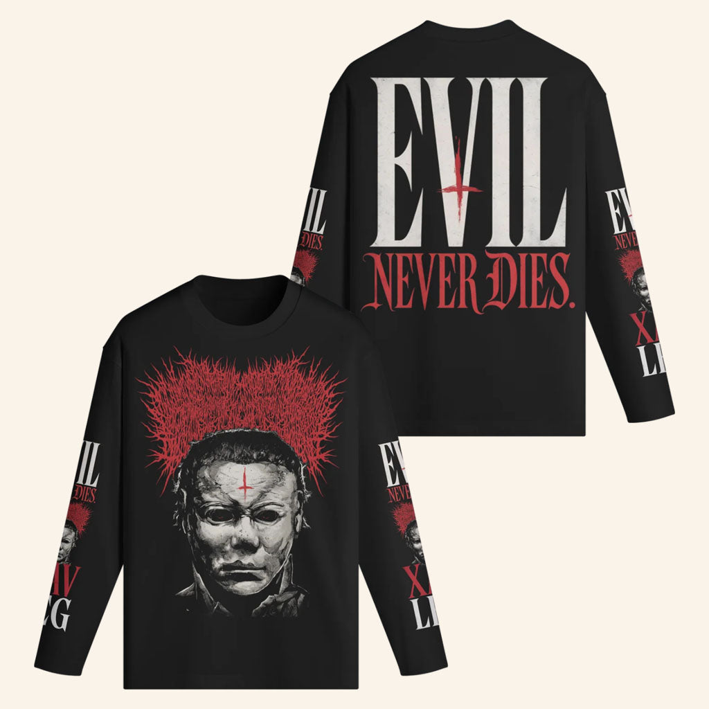 Xavleg Merch 2026 Evil Never Dies Long Sleeve Shirt Gifts For Death Metal Band Fans