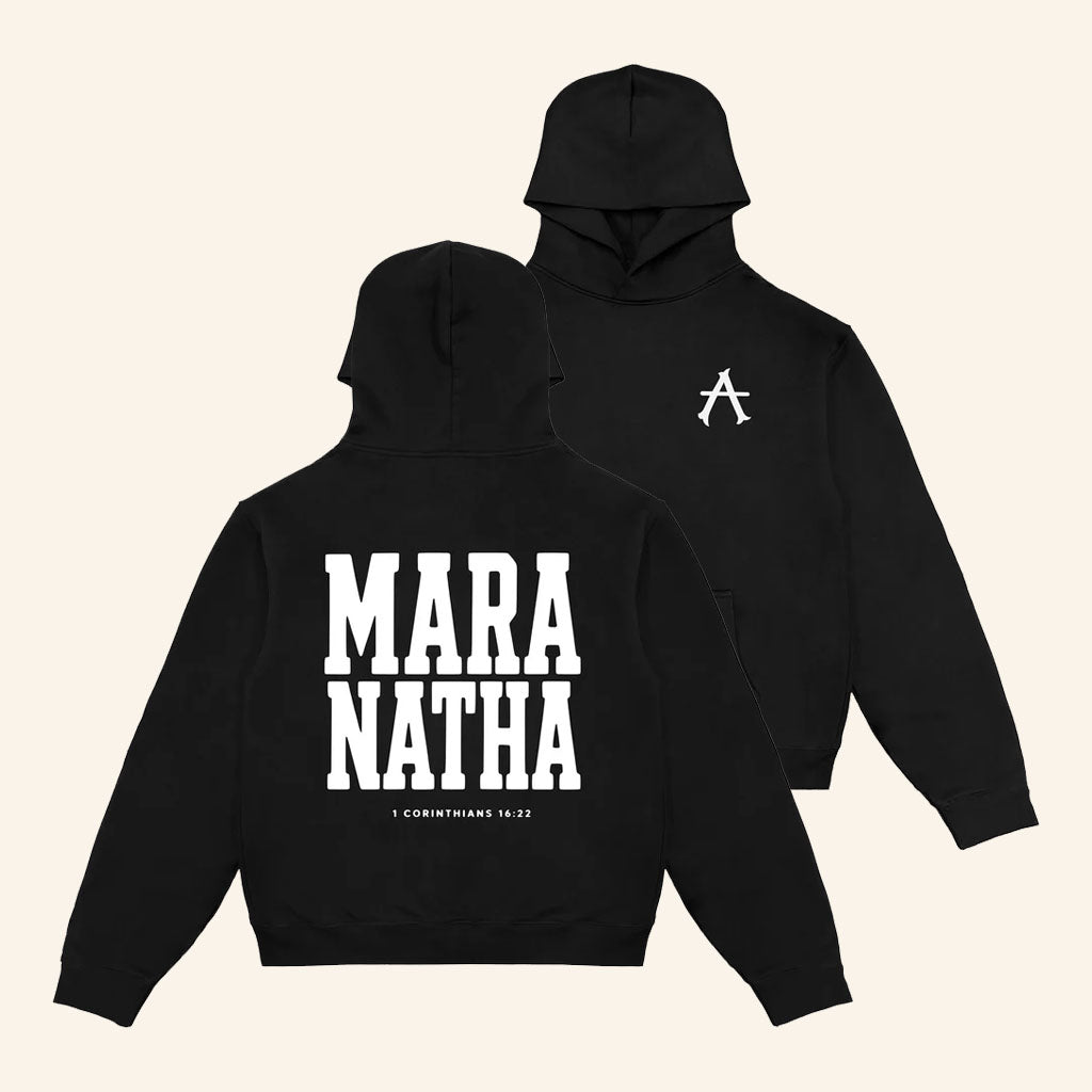 2819 Merch 2026 Maranatha Hoodie Black Bible Verse Clothing Present For Religious