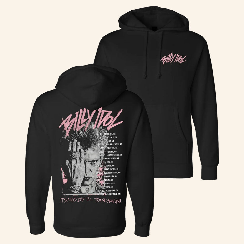 Billy Idol Merch 2026 Billy Idol Pink Scratch 2026 Tour Hoodie Gifts For Music Fans