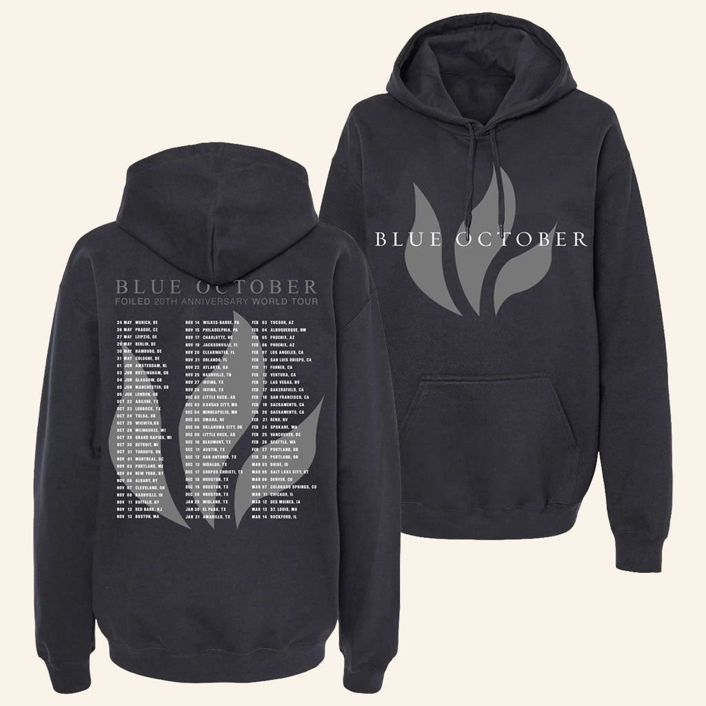 Blue October Merch 2026 Foiled 20th Anniversary World Tour Hoodie Gift For Rock Music Lovers