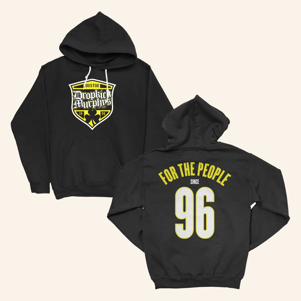 Dropkick Murphys Merch 2026 Boston 96 Badge Hoodie Black For The People Hoodie Fan Apparel