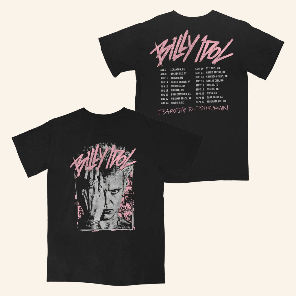 Billy Idol Merch 2026 Billy Idol Pink Scratch 2026 Tour T-Shirt Best Gifts For Music Fans