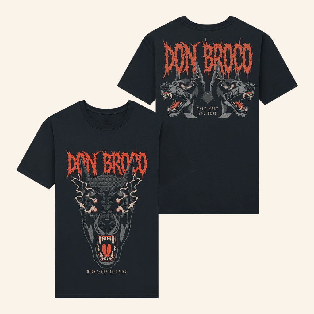 Don Broco Merch 2026 2 Black Dogs Black T-Shirt Cool Gifts For Rock Lovers