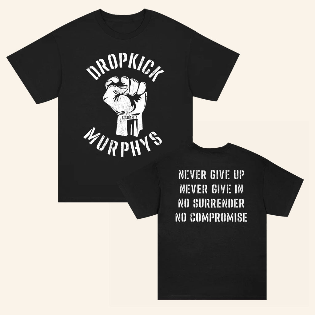 Dropkick Murphys Merch 2026 Never Give Up T-Shirt Black Gifts For Music Nerds