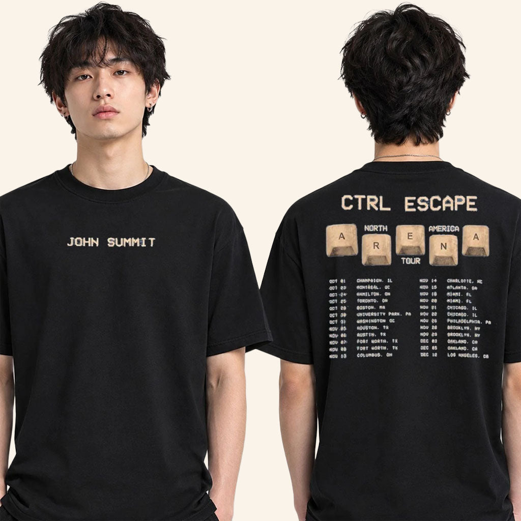 John Summit Merch CTRL Escape Arena Tour 2026 Tour Dates T-Shirt Black Gift For DJ Fans