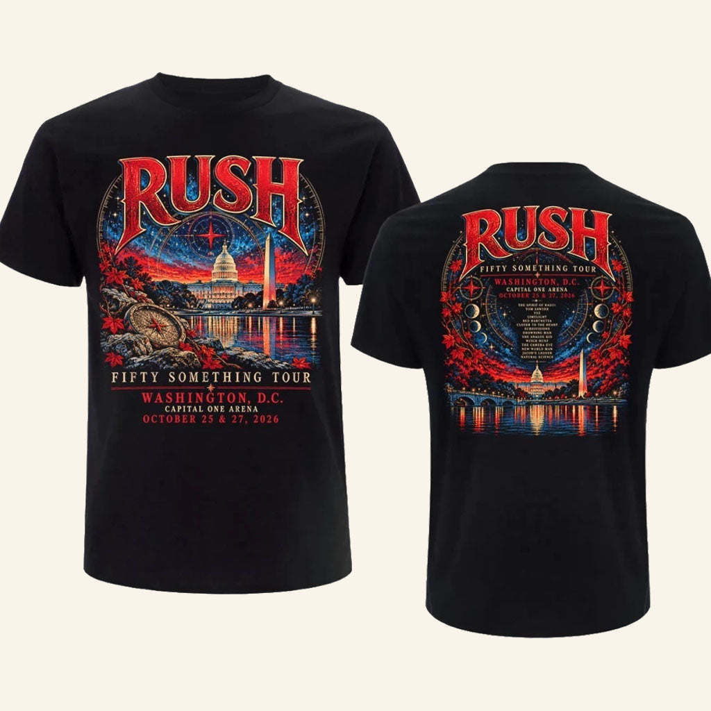 RUSH Capital One Arena Washington DC Shirt Fifty Something Tour Merch RUSH Merch Rock Fan Gifts