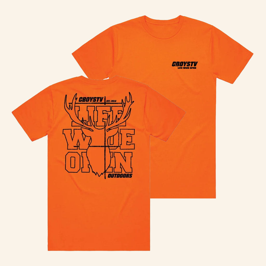 CboysTV Merch 2026 Blaze Crosshairs T-Shirt Life Wide Open Shirt Outdoors Gift For Dad