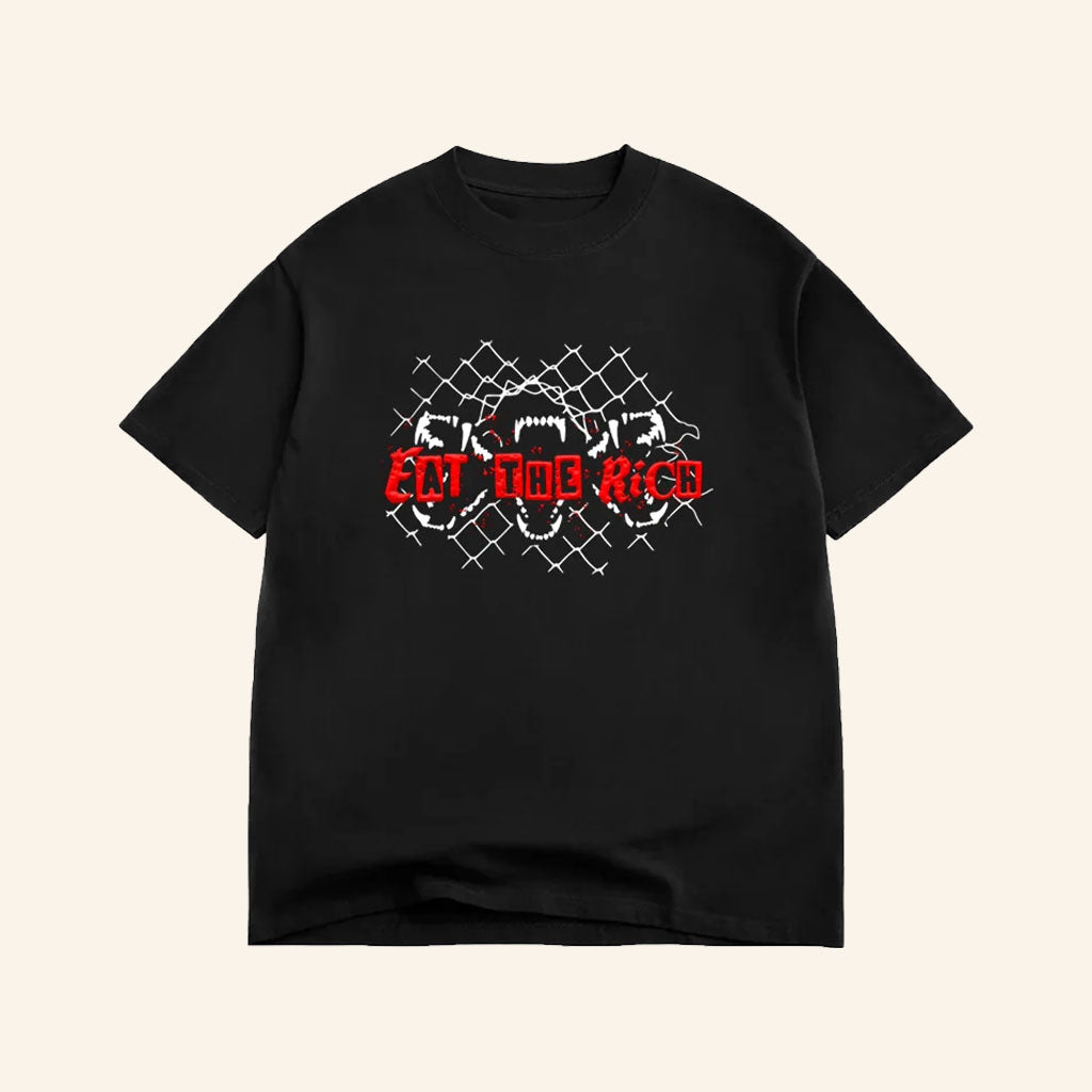 Transfigure Print Merch 2026 Eat The Rich Toad T-Shirt Black Gift Ideas For Dudes
