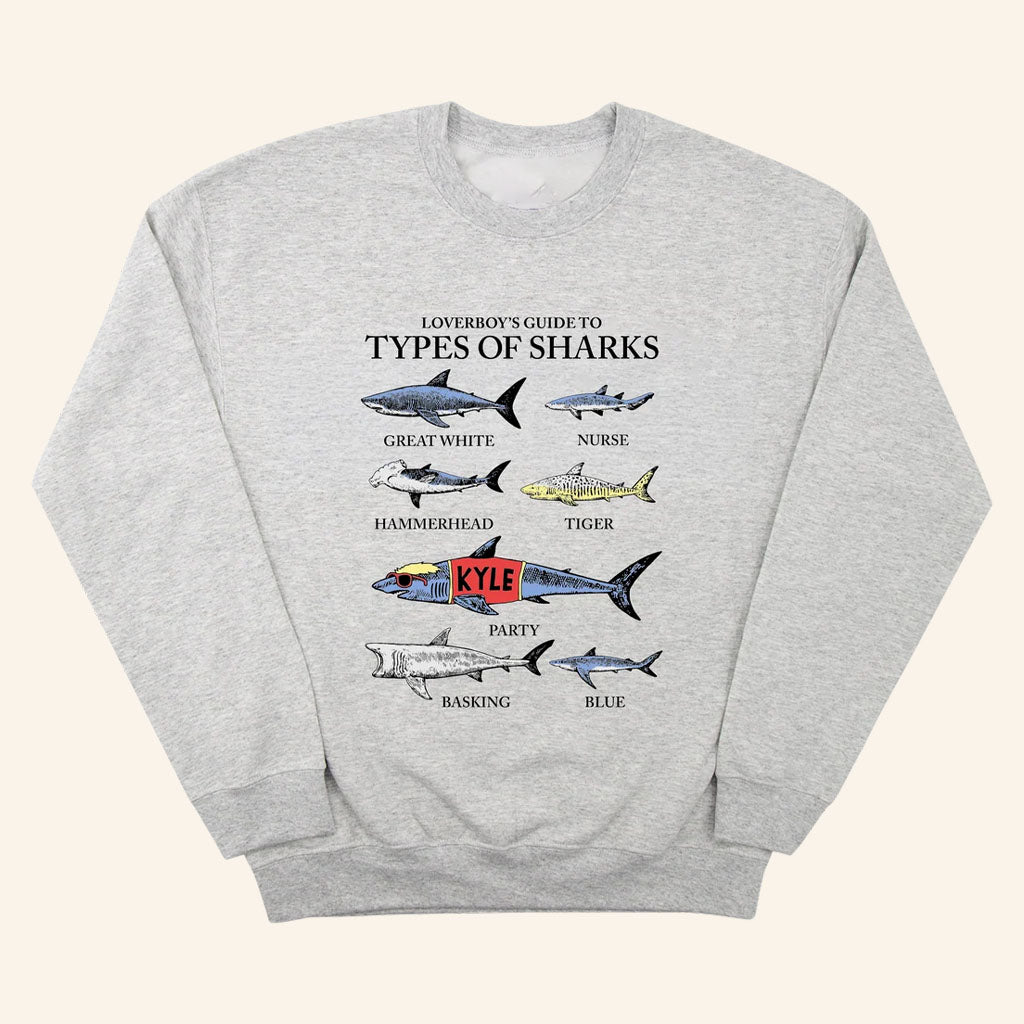 Loverboy Merch 2026 Favorite Sharks Crewneck Loverboy X Boss Dog Collab Sweatshirt BFF Gifts