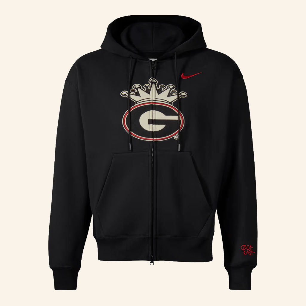 UGA X Outkast Merch 2026 Crown Zip Hoodie Black Georgia Outkast Collection Apparel Fan Gifts