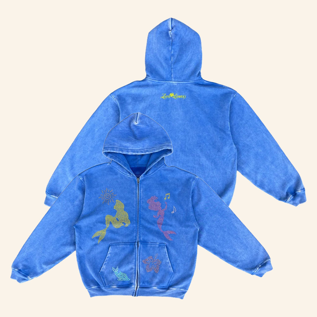 Zara Larsson X Disney Merch 2026 Zara Larsson X The Little Mermaid Zip Hoodie Present For Fans