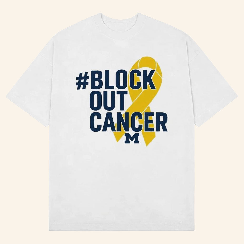 Michigan Block Out Cancer Game 2026 T-Shirt Michigan Wolverines Merch Gift For Cancer Fighters