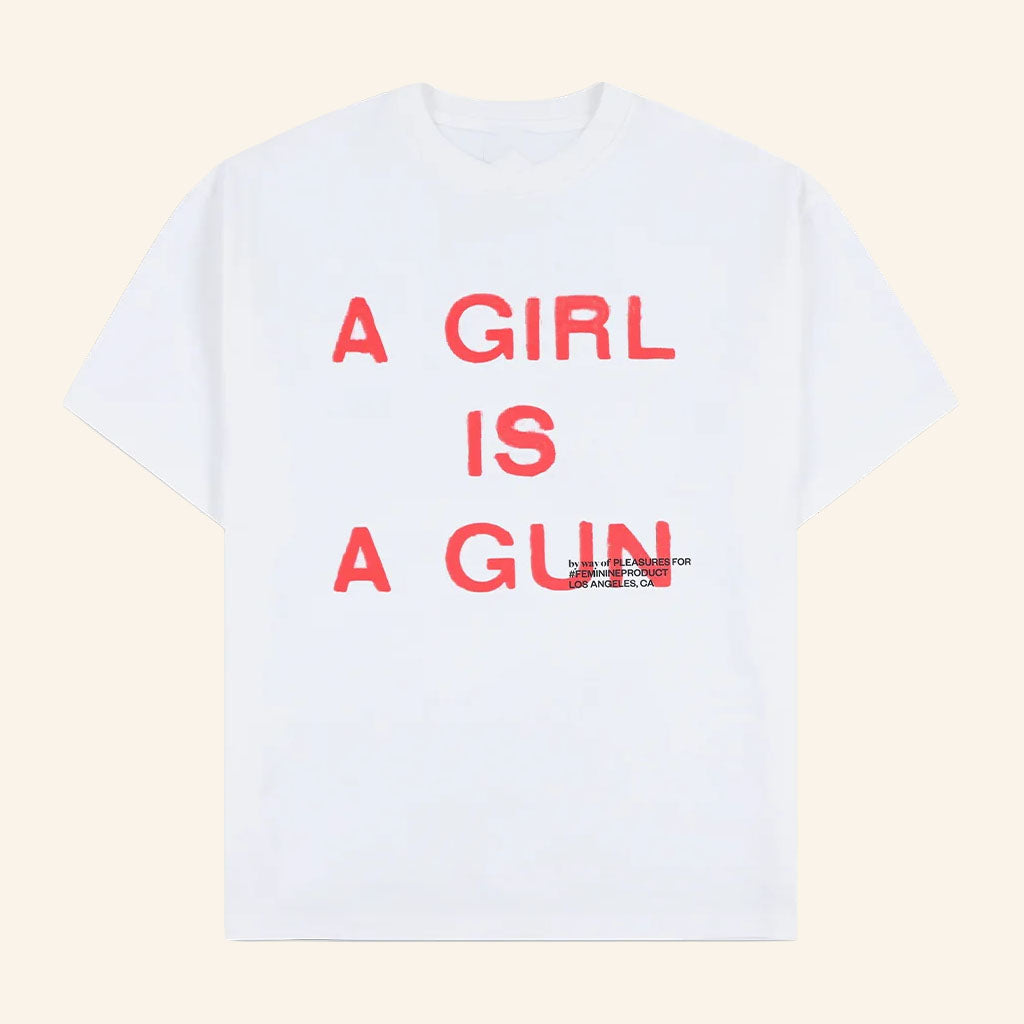 Pleasures Merch 2026 A Girl Is A Gun T-Shirt White Gift Ideas For Friends