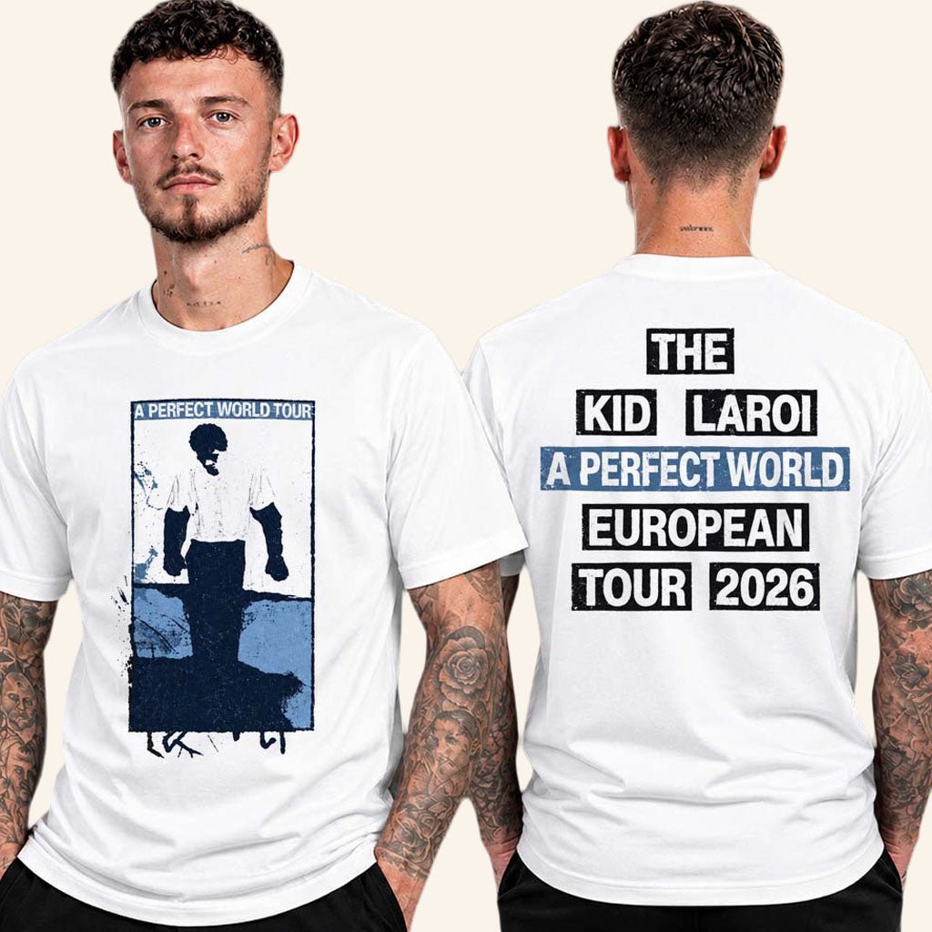 The Kid LAROI Merch A Perfect World UK EU Tour 2026 Photo T-Shirt Presents For Music Lovers