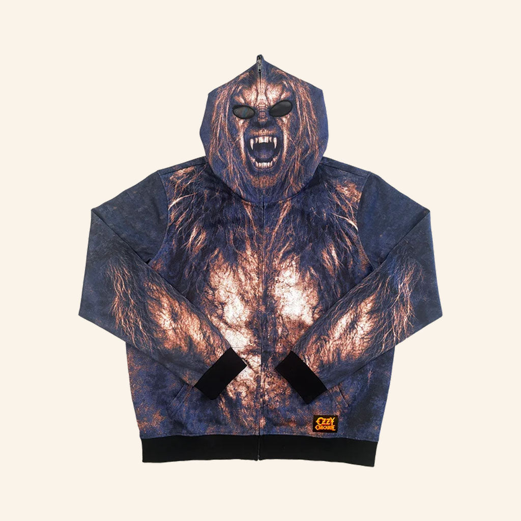 Ozzy Osbourne Merch 2026 Bark At The Moon Werewolf Zip Hoodie Gift Ideas For Music Lovers