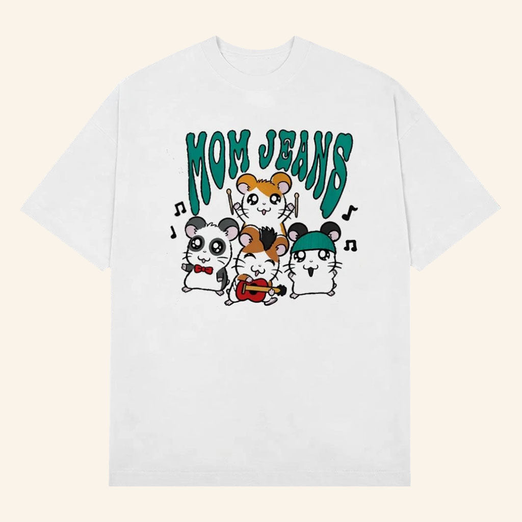 Mom Jeans Merch 2026 Hamtaro Graphic T-Shirt Gift Ideas For Rock Band Fans