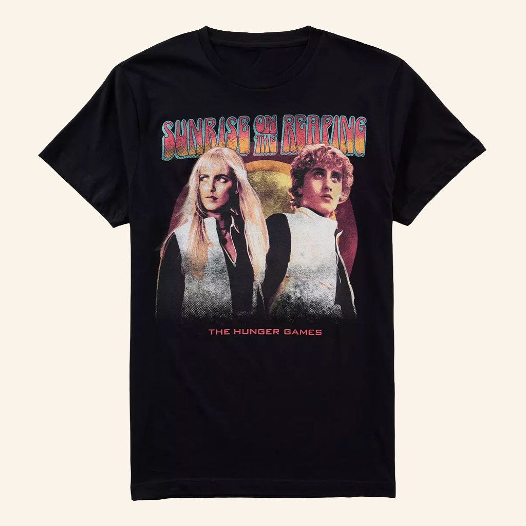 Hunger Games Merch 2026 Haymitch And Maysilee T-Shirt Hunger Games Sunrise On The Reaping Tee