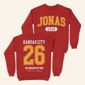 Jonas Brothers Merch 2026 Burning Up All Over Again Kansas City MO City Crewneck Sweatshirt