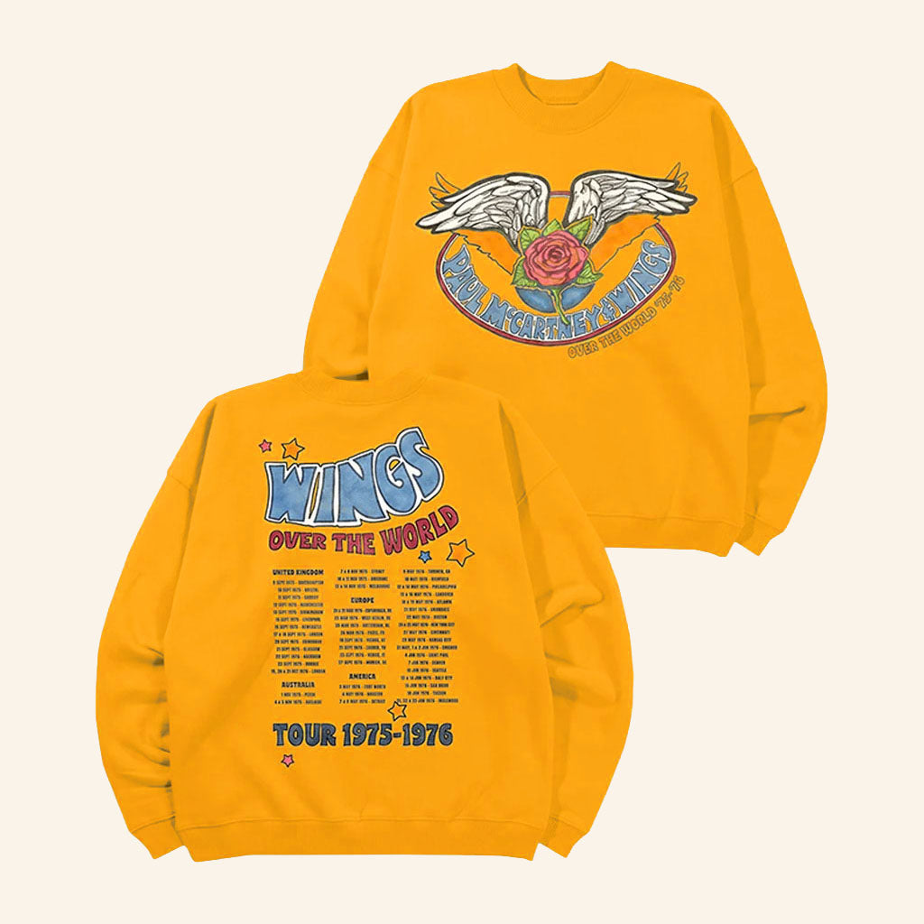 Paul McCartney Merch Wings Over The World Tour Dates Sweatshirt Best Present For Music Lovers