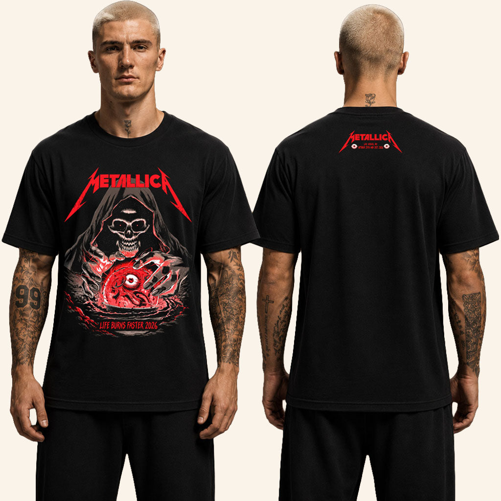 Metallica Life Burns Faster Tour 2026 Las Vegas Event T-Shirt Metallica Merch Concert Outfits