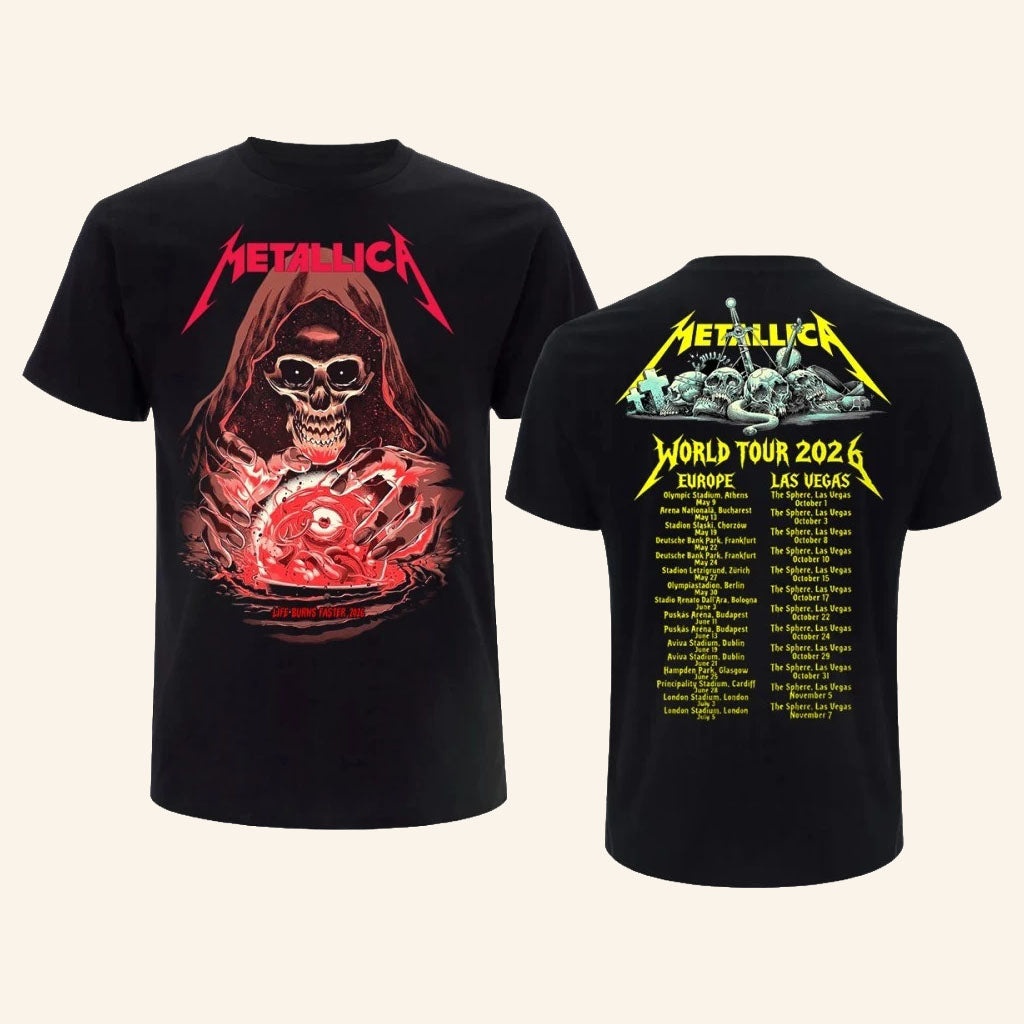 Metallica Sphere Las Vegas Pop Up Store Shirt Tour Dates Tee Metallica Merch Metalhead Gifts